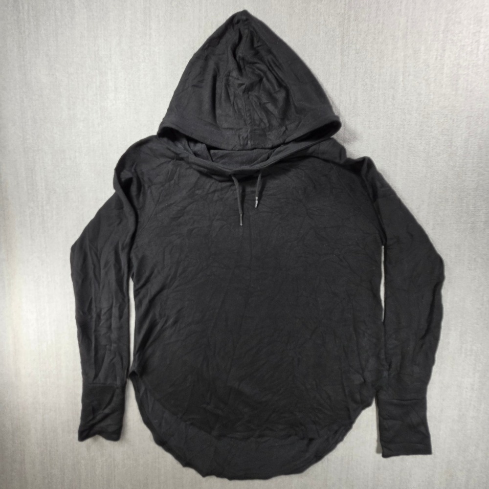 Athletic Works Hoodie Women S Black Modal Blend Long Sleeve Thumbhole Hem